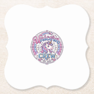 Unicorn Crew Playful Print on Demand Design_1 Paper Coaster