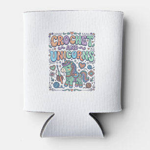 Unicorn Crochet and Unicorns Kawaii Sticker and Sh Can Cooler