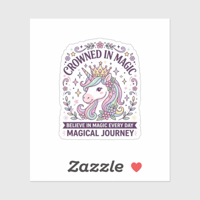 Unicorn Crowned in Magic Bold Typography Graphic T (Sheet)