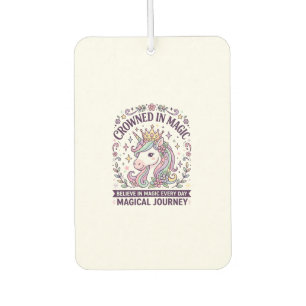 Unicorn Crowned in Magic Bold Typography Graphic T Air Freshener