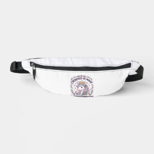 Unicorn Crowned in Magic Bold Typography Graphic T Fanny Pack
