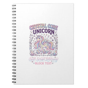 Unicorn Crystal Core Unicorn Adorable Vector Desig Notebook