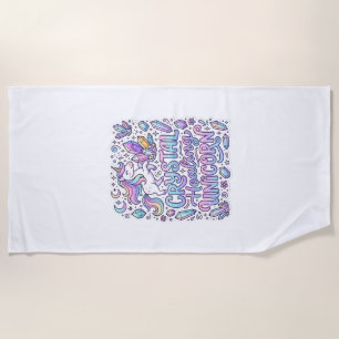 Unicorn Crystal Healing Unicorn Gift Idea Vector D Beach Towel