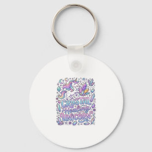 Unicorn Crystal Healing Unicorn Gift Idea Vector D Keychain