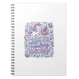 Unicorn Crystal Healing Unicorn Gift Idea Vector D Notebook