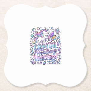 Unicorn Crystal Healing Unicorn Gift Idea Vector D Paper Coaster