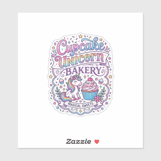 Unicorn Cupcake Unicorn Bakery White Background Pr (Sheet)