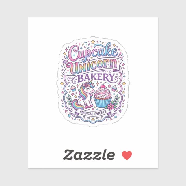 Unicorn Cupcake Unicorn Bakery White Background Pr (Sheet)