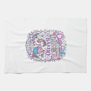 Unicorn Cupcake Unicorn Bakery White Background Pr Kitchen Towel