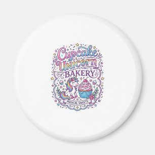 Unicorn Cupcake Unicorn Bakery White Background Pr Magnet