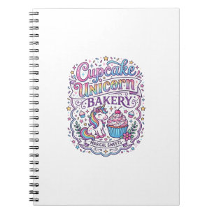 Unicorn Cupcake Unicorn Bakery White Background Pr Notebook