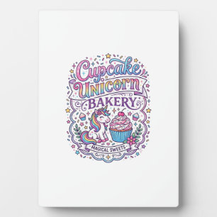 Unicorn Cupcake Unicorn Bakery White Background Pr Plaque