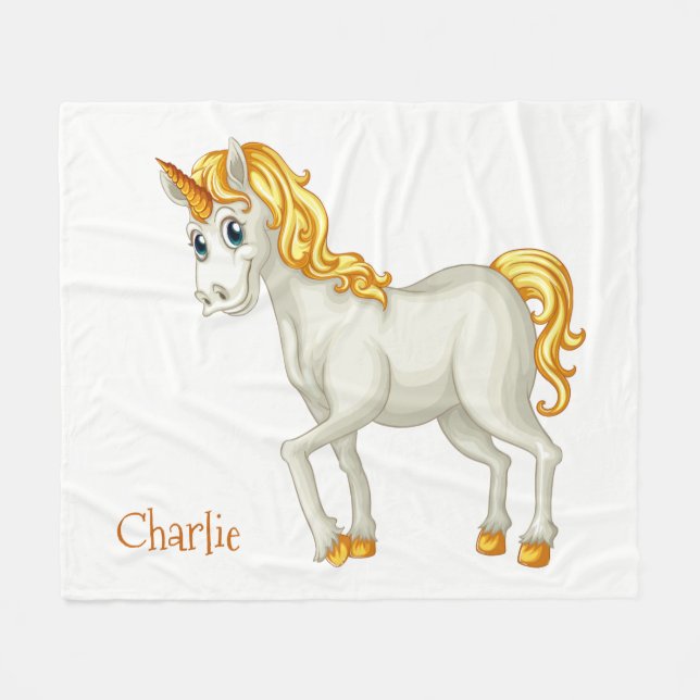 Unicorn custom name fleece blankets (Front (Horizontal))