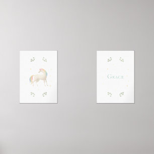 Unicorn Customized name print set of 2