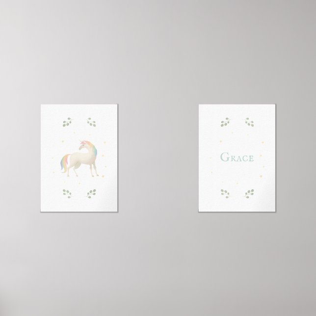Unicorn Customized name print set of 2  (Front)