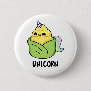 Unicorn Cute Baby Corn Pun 2 Inch Round Button