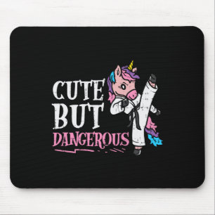 Unicorn Cute But Dangerous Karate Taekwondo Girls Mouse Pad