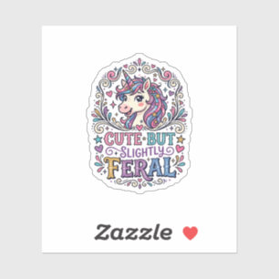 Unicorn Cute but Slightly Feral White Background C