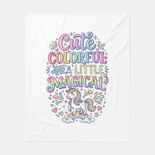 Unicorn Cute Colourful and a Little Magical Origin Fleece Blanket