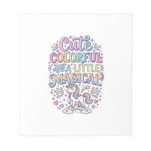 Unicorn Cute Colourful and a Little Magical Origin Notepad