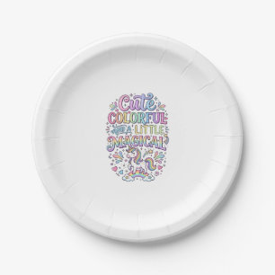Unicorn Cute Colourful and a Little Magical Origin Paper Plate
