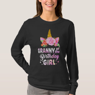 Unicorn Cute Granny Of The Birthday Girl Mother's T-Shirt