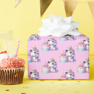 Unicorn Cute Magical Birthday Wrapping Paper