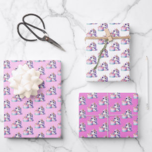 Unicorn Cute Magical Birthday Wrapping Paper Sheet