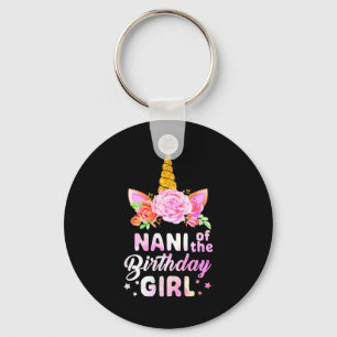 Unicorn cute nani of the birthday girl funny keychain