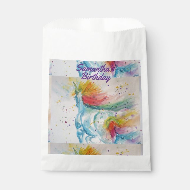 Unicorn Cute Rainbow pet Animal Party Favour Bags (Front)