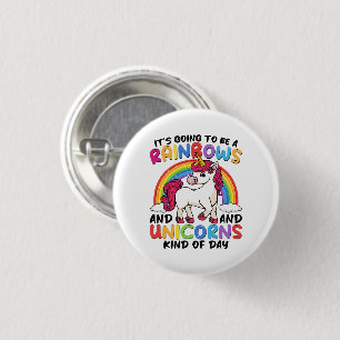 Unicorn Cute Whimsical Funny Rainbows And Unicorns 1 Inch Round Button