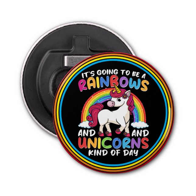 Unicorn Cute Whimsical Funny Rainbows And Unicorns Bottle Opener (Front)