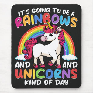 Unicorn Cute Whimsical Funny Rainbows And Unicorns Mouse Pad