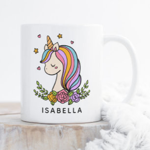 Unicorn Cute Whimsical Girly Personalized Name Coffee Mug