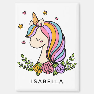 Unicorn Cute Whimsical Girly Personalized Name Magnet