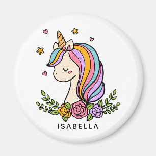 Unicorn Cute Whimsical Girly Personalized Name Magnet