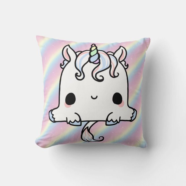 Unicorn Cutie Throw Pillow (Front)