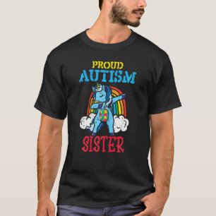 Unicorn Dab Puzzle Proud Autism Sister Cute Awaren T-Shirt