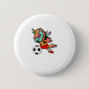 Unicorn Dab Uganda Soccer Jersey Ugandan Football 2 Inch Round Button