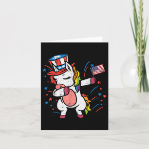 Unicorn Dab Us America Memorial Day 4th Of July Gi Card