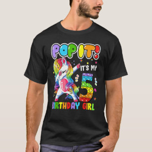 Unicorn Dabbing 5 Years Old 5th Birthday Pop It Fi T-Shirt