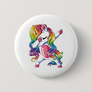 Unicorn Dabbing Birthday Gifts For Kids Boys Girls 2 Inch Round Button
