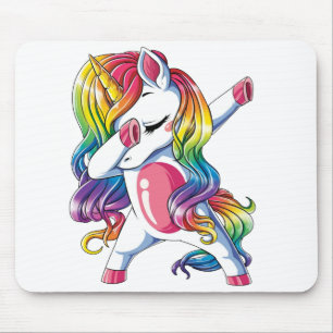 unicorn dabbing mouse pad