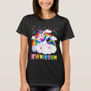 Unicorn Dabbing Rainbow Jewish Jew Rosh Hashanah J T-Shirt