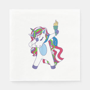 Unicorn Dabbing USA Patriotin Women's Unicorn T-Sh Napkin