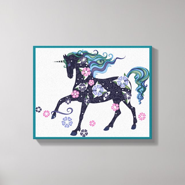 Unicorn - Dark Blue Canvas Print (Front)