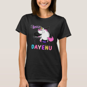 Unicorn Dayenu Playing Piano Passover Song Pesach T-Shirt