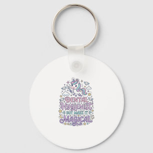 Unicorn Dental Hygienist but Make It Magical Cute Keychain