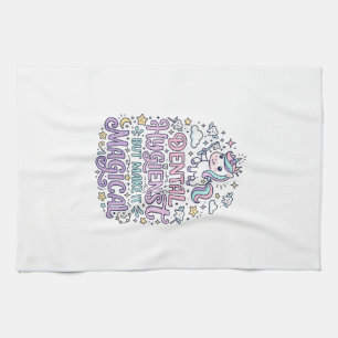 Unicorn Dental Hygienist but Make It Magical Cute Kitchen Towel