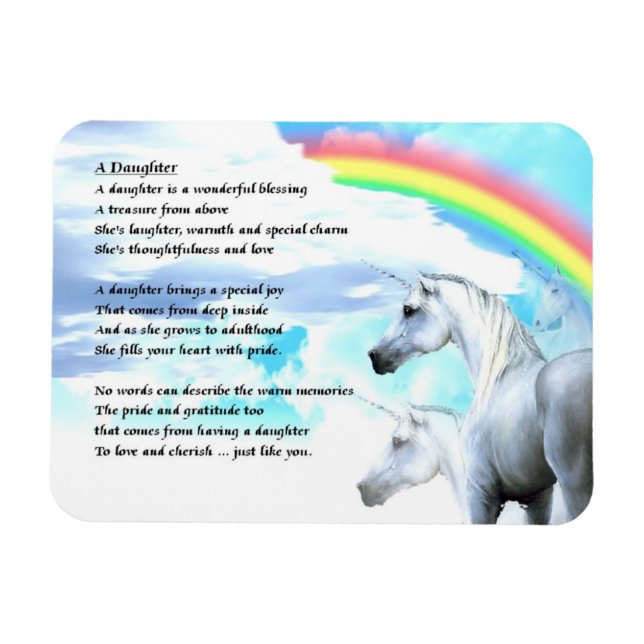 Unicorn Design - fille Poem Magnet (Horizontal)